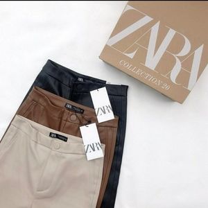 Zara leather leggings 3 pairs